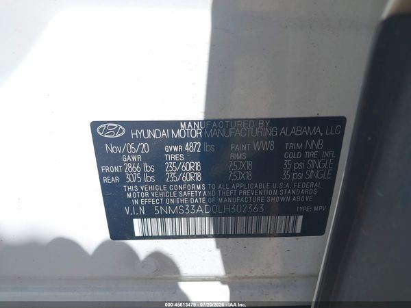 2020 HYUNDAI SANTA FE SEL