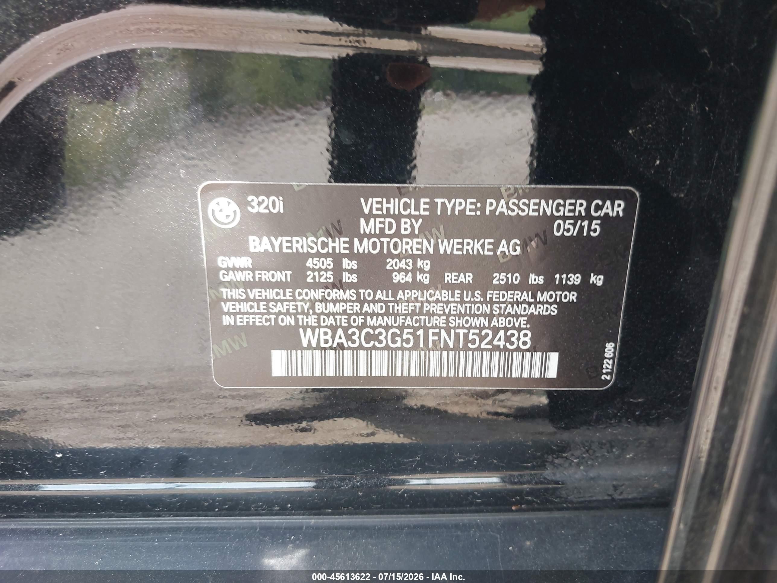 2015 BMW 320I XDRIVE