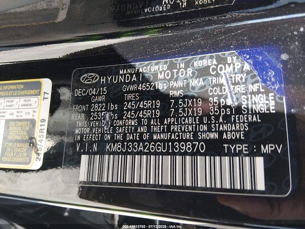 2016 HYUNDAI TUCSON LIMITED