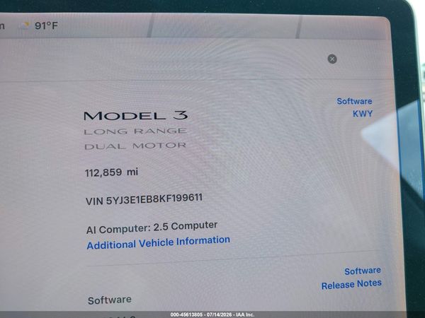 2019 TESLA MODEL 3 LONG RANGE/PERFORMANCE