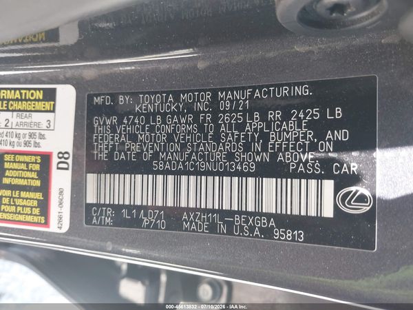 2022 LEXUS ES 300H 300h Premium