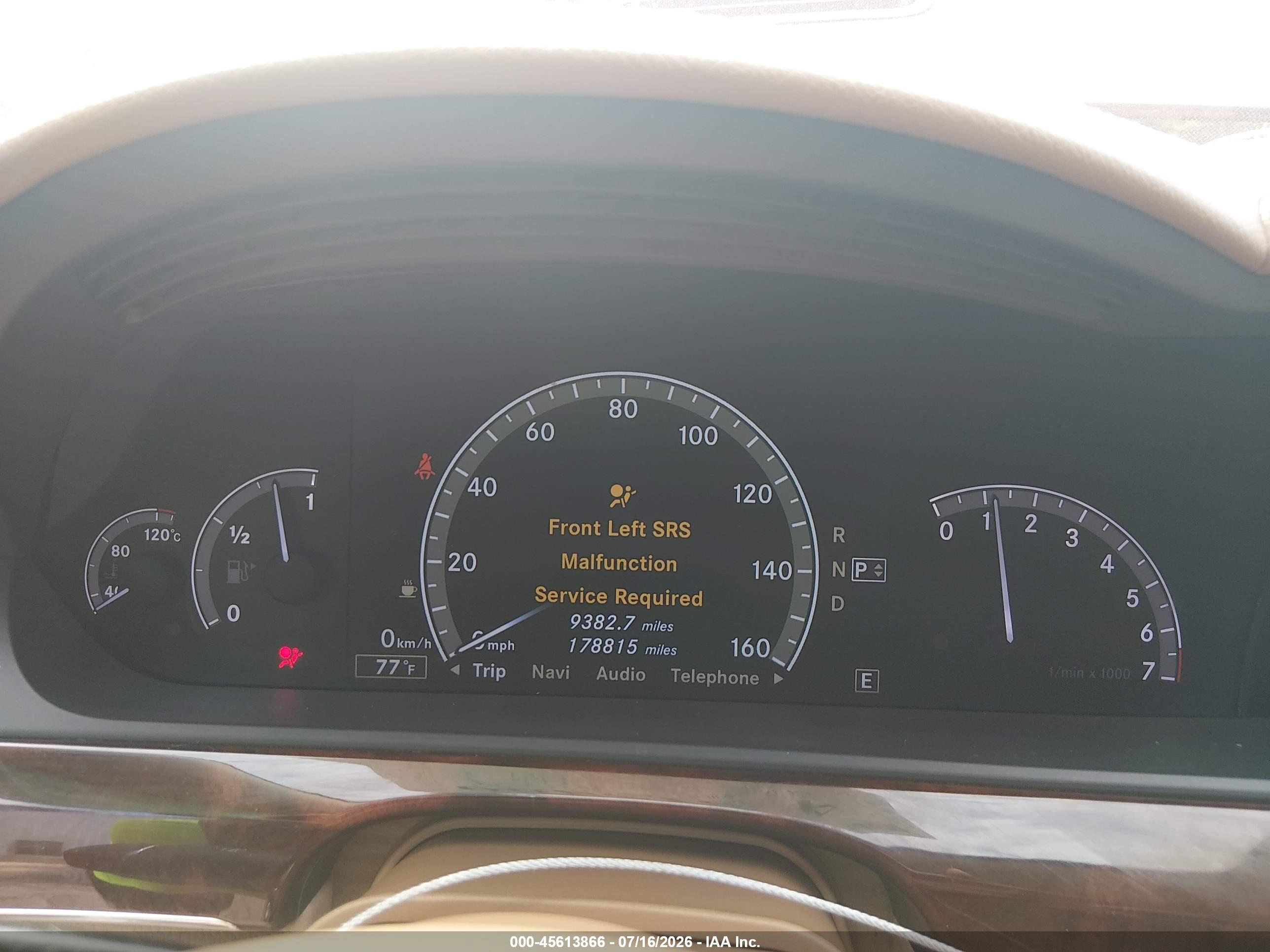 2012 MERCEDES-BENZ S 550 4MATIC