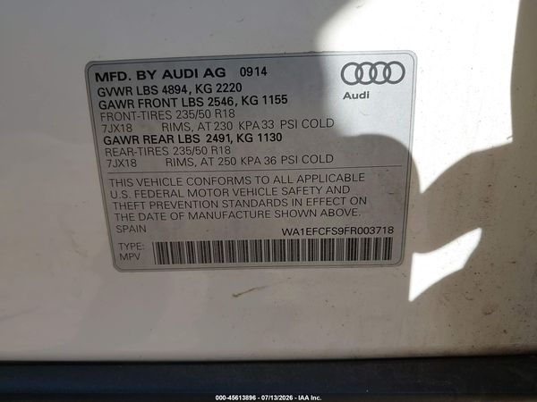 2015 AUDI Q3 2.0T PREMIUM PLUS