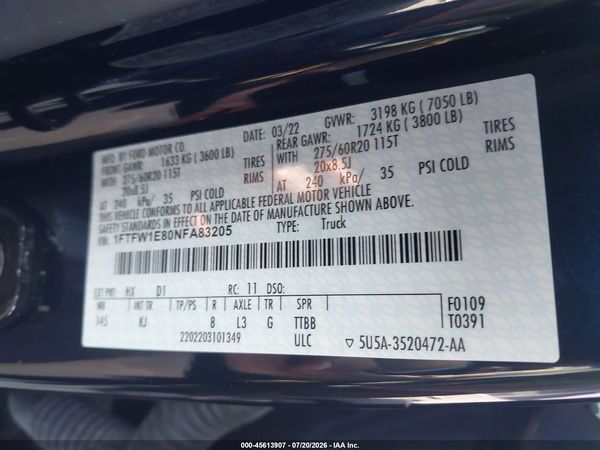 2022 FORD F-150 KING RANCH