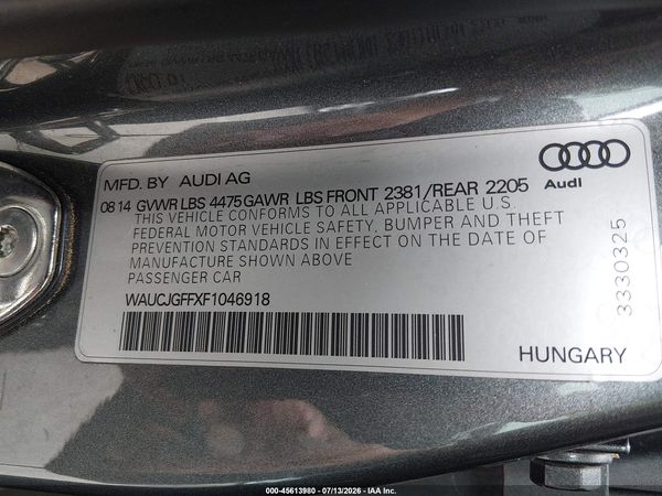 2015 AUDI A3 2.0 TDI PREMIUM