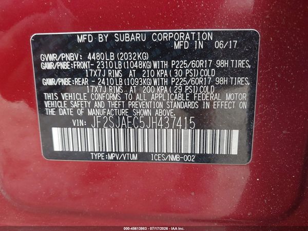 2018 SUBARU FORESTER 2.5I PREMIUM