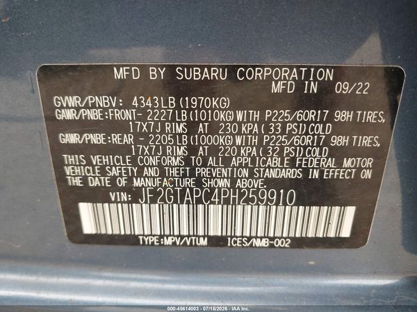 2023 SUBARU CROSSTREK PREMIUM