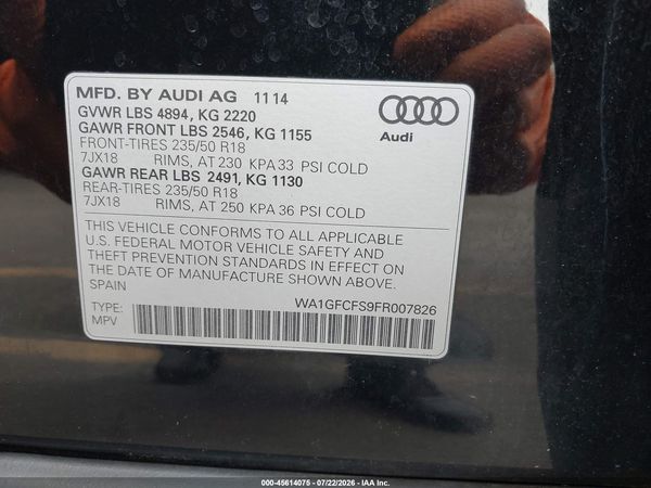 2015 AUDI Q3 2.0T PREMIUM PLUS