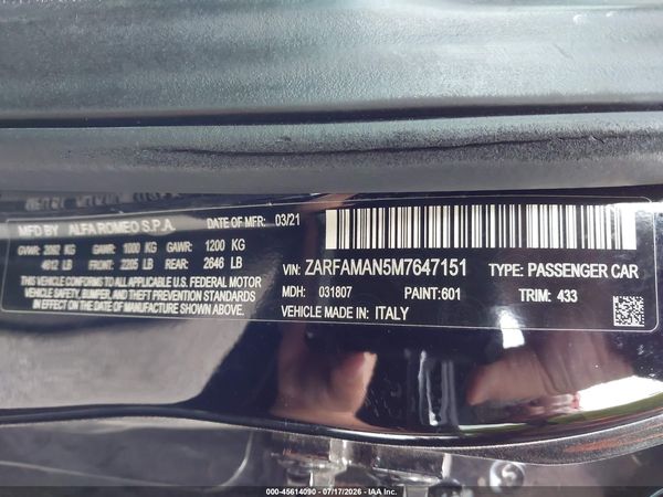 2021 ALFA ROMEO GIULIA RWD
