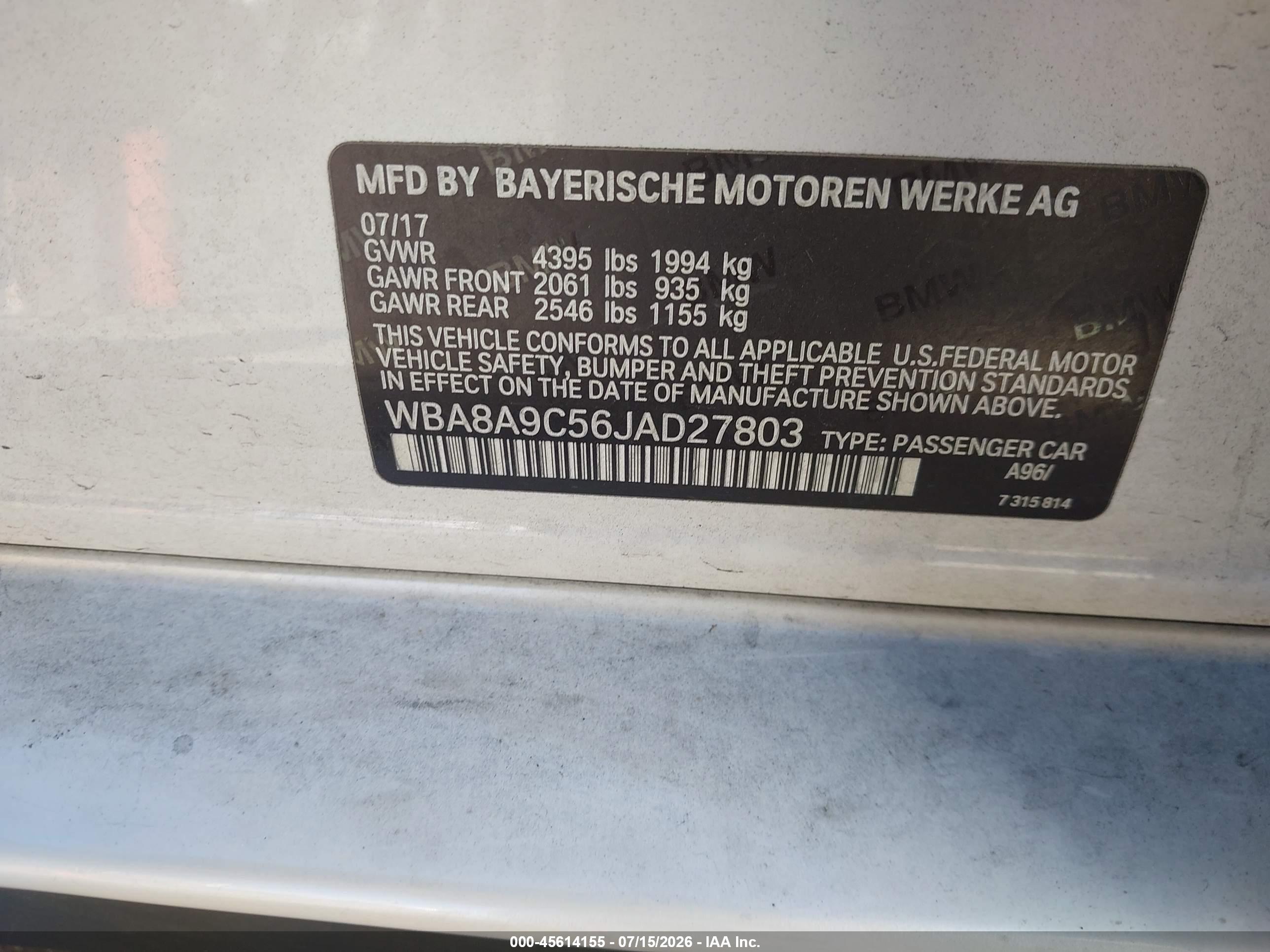 2018 BMW 320I