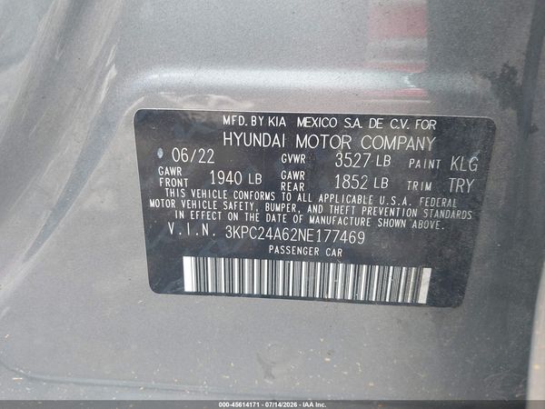 2022 HYUNDAI ACCENT SE