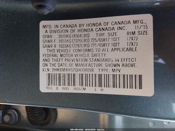 2016 HONDA CR-V EX