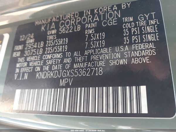 2025 KIA SORENTO HYBRID SX PRESTIGE