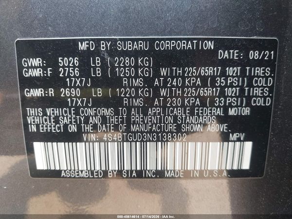 2022 SUBARU OUTBACK WILDERNESS