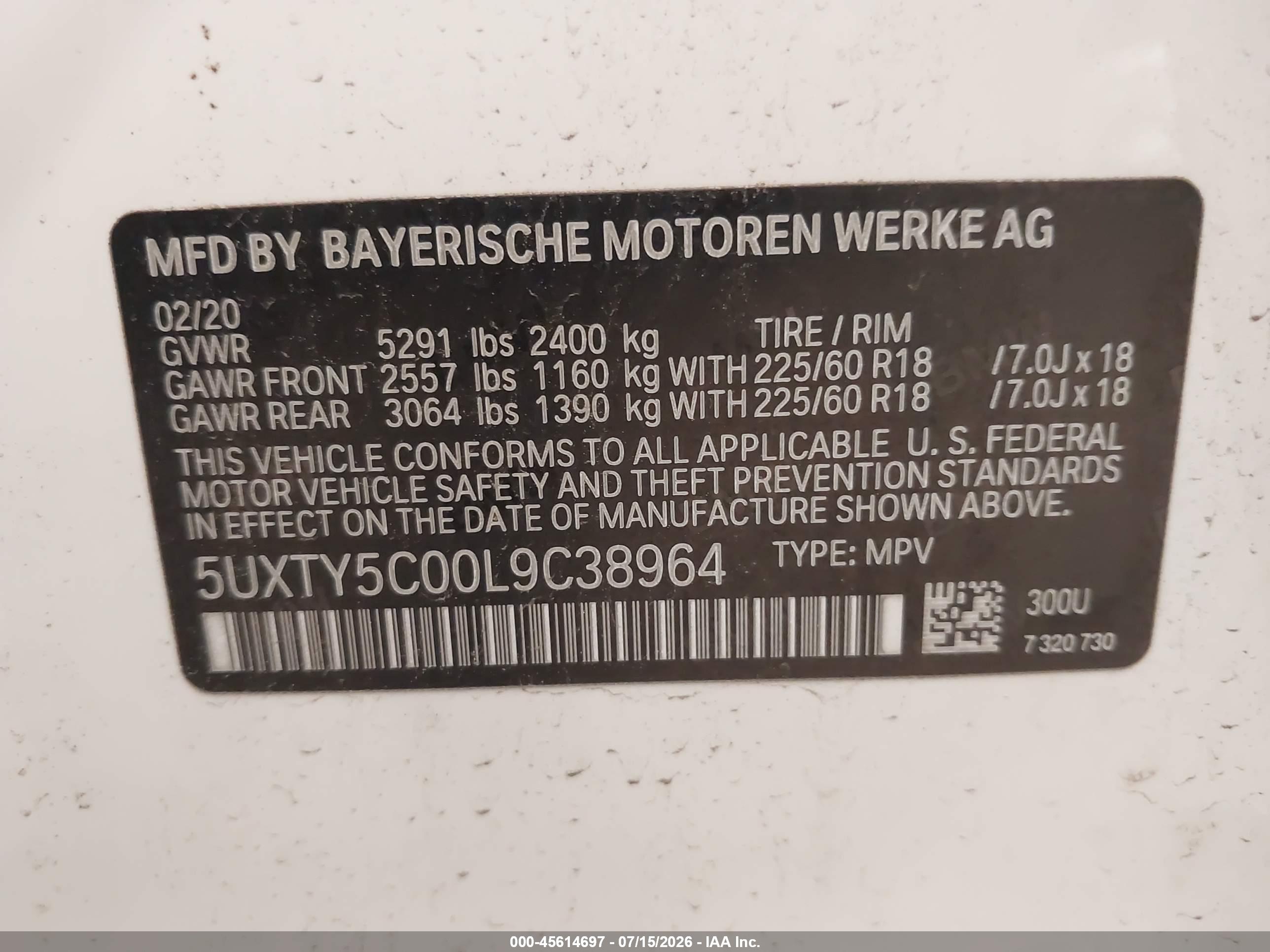 2020 BMW X3 XDRIVE30I