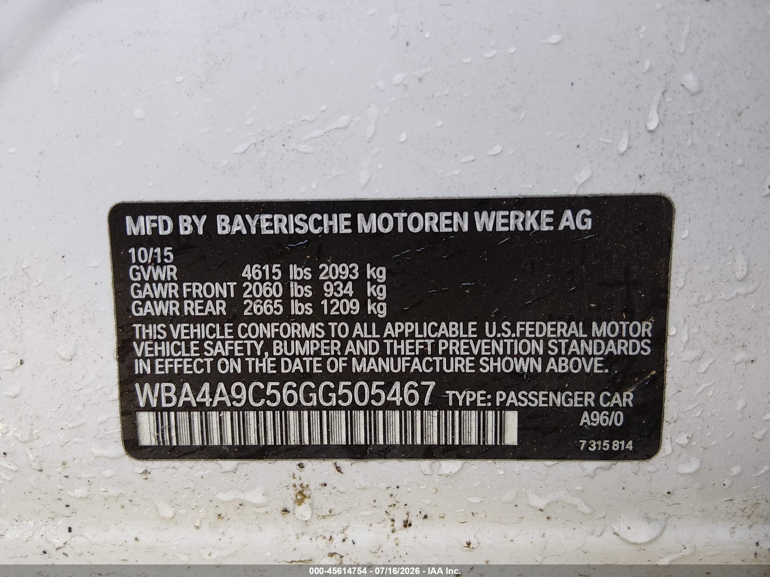 2016 BMW 428I GRAN COUPE GC