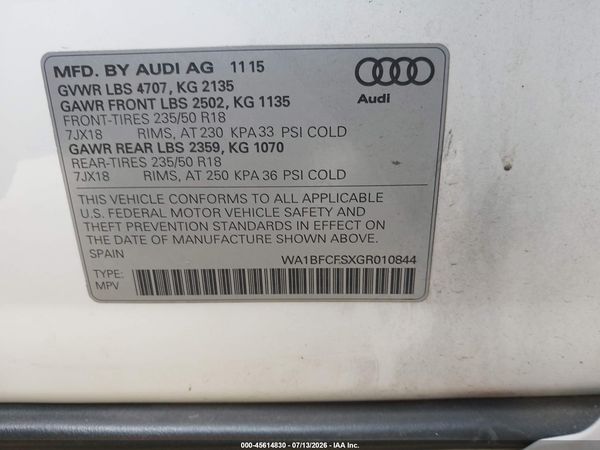 2016 AUDI Q3 2.0T PREMIUM PLUS