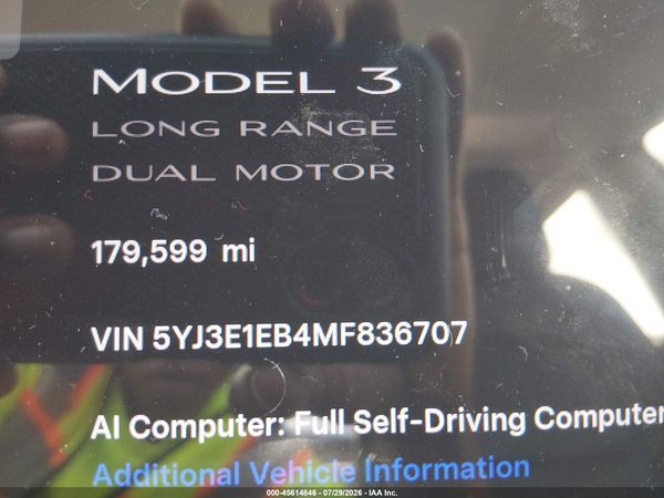 2021 TESLA MODEL 3 LONG RANGE