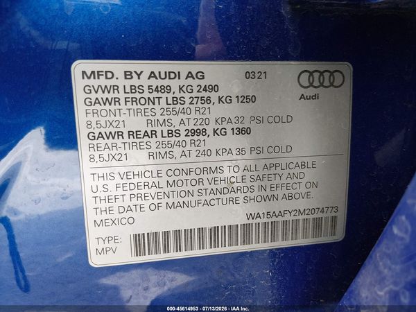 2021 AUDI Q5 SPORTBACK