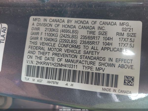 2021 HONDA CR-V 2WD LX