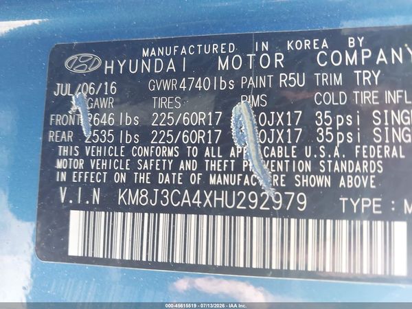 2017 HYUNDAI TUCSON SE