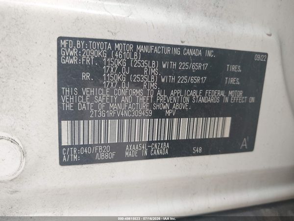 2022 TOYOTA RAV4 LE