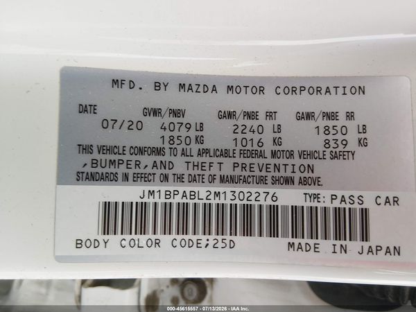 2021 MAZDA MAZDA3 SELECT