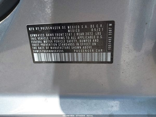 2021 VOLKSWAGEN JETTA 1.4T R-LINE/1.4T SE/S — I9