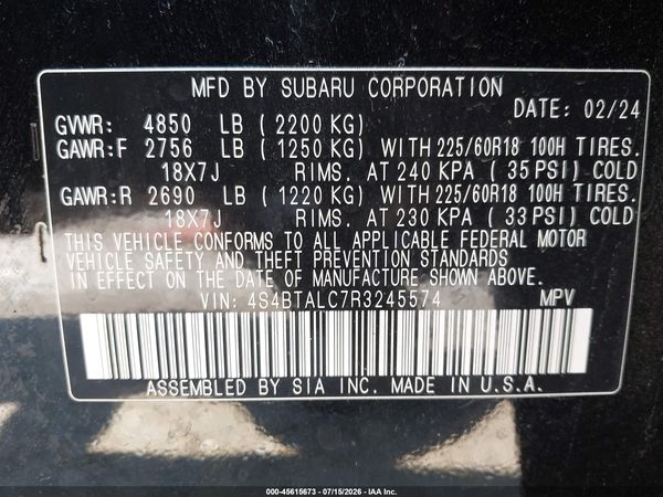 2024 SUBARU OUTBACK ONYX EDITION