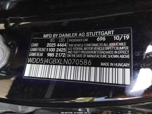 2020 MERCEDES-BENZ CLA 250 CLA250
