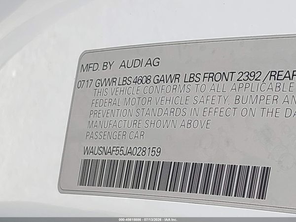 2018 AUDI A5 2.0T PREMIUM