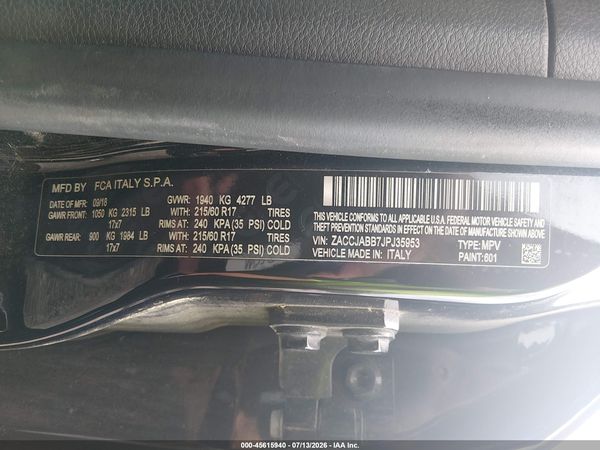 2018 JEEP RENEGADE LATITUDE FWD