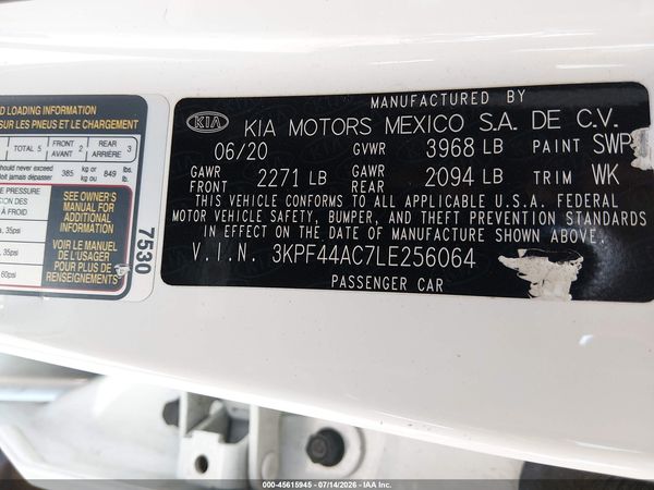 2020 KIA FORTE GT
