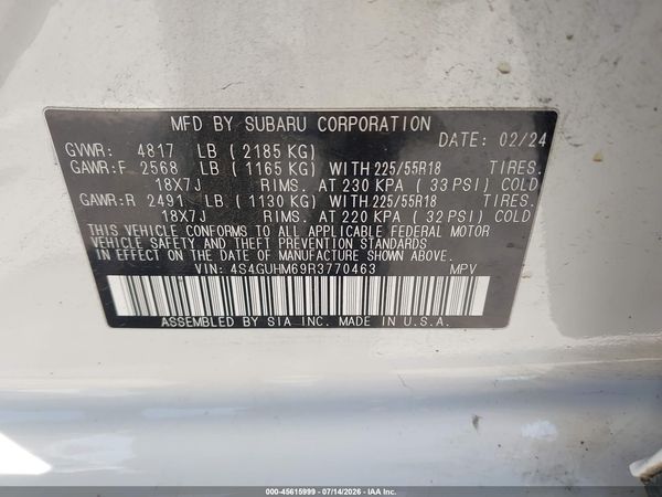 2024 SUBARU CROSSTREK LIMITED — I9