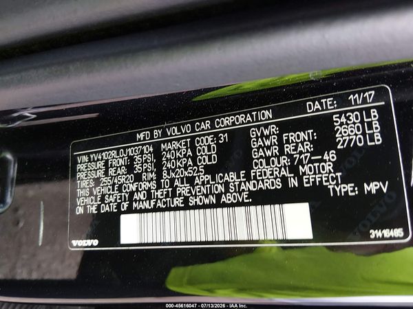 2018 VOLVO XC60 T5 INSCRIPTION