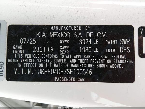2025 KIA K4 EX