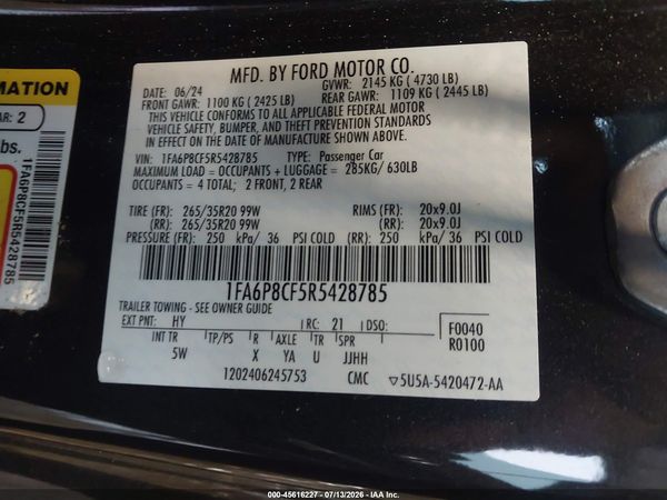 2024 FORD MUSTANG GT PREMIUM FASTBACK