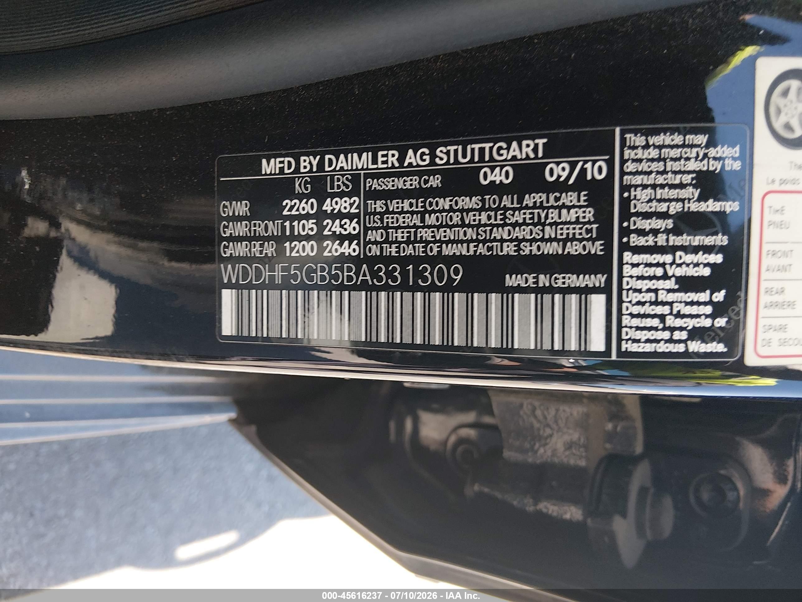 2011 MERCEDES-BENZ E 350 E350