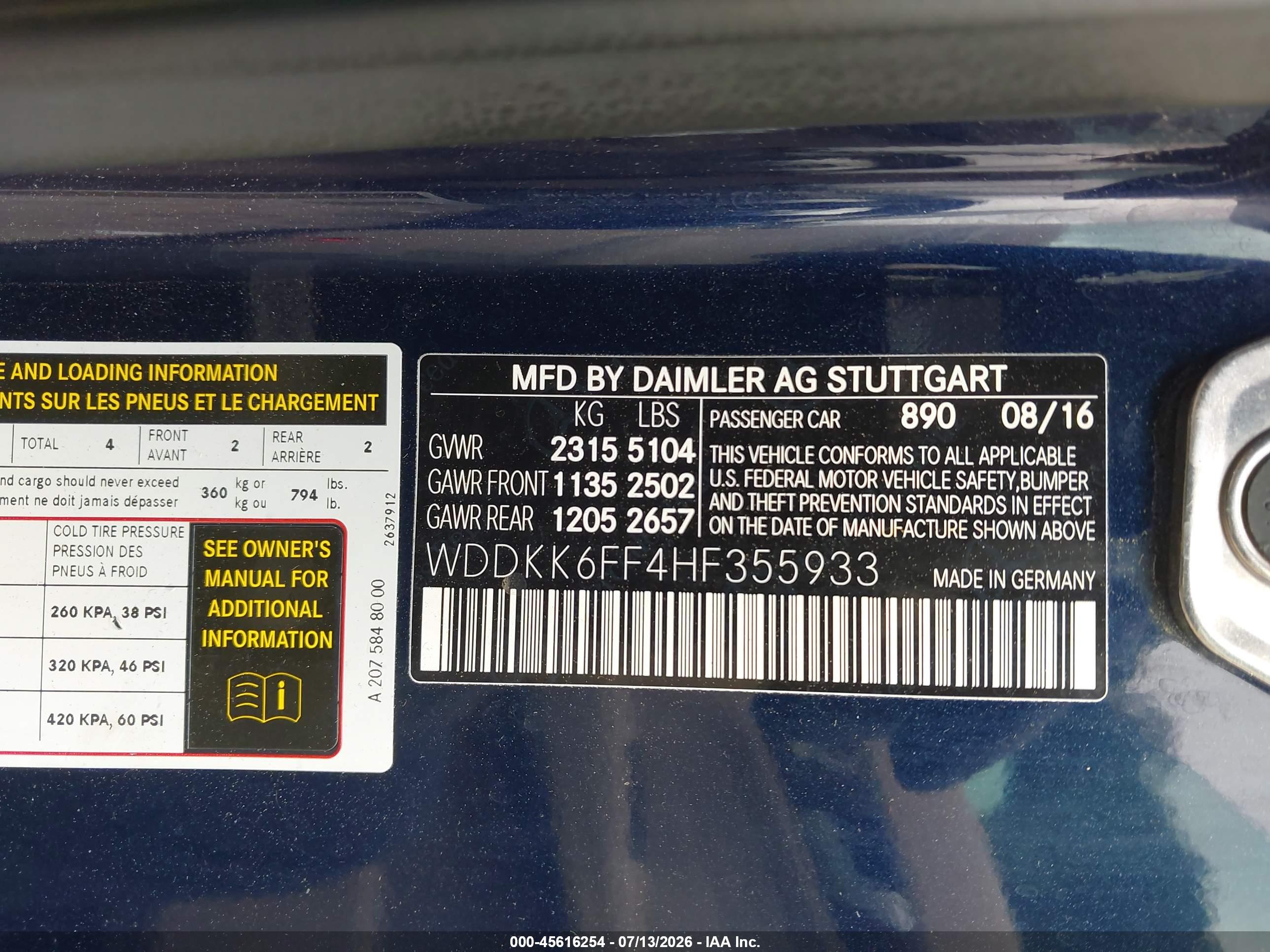 2017 MERCEDES-BENZ E 400 E400