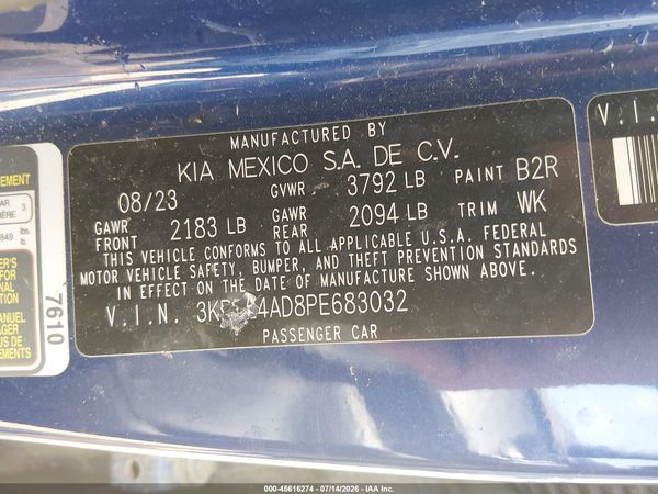 2023 KIA FORTE LXS