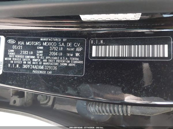 2021 KIA FORTE LXS