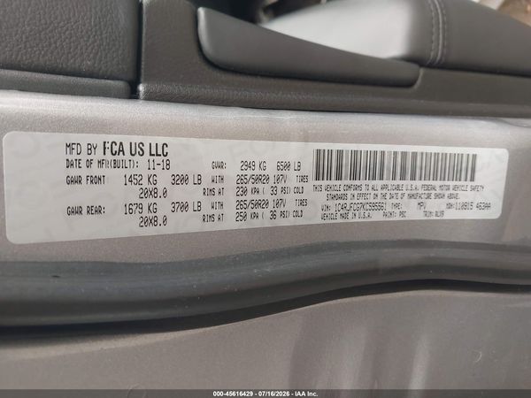2019 JEEP GRAND CHEROKEE HIGH ALTITUDE 4X4