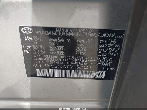 2021 HYUNDAI SANTA FE SEL