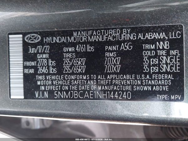 2022 HYUNDAI TUCSON SEL — I9