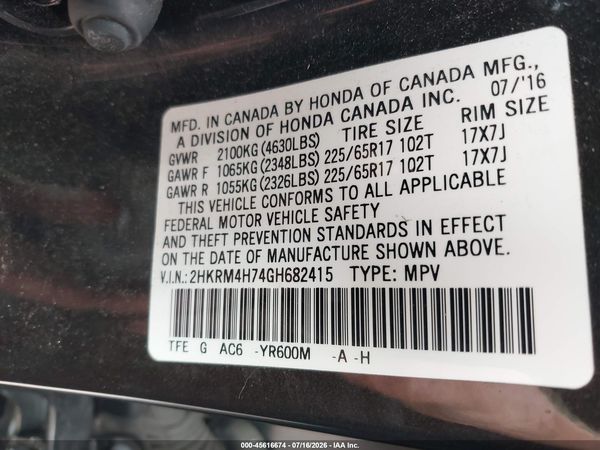 2016 HONDA CR-V EX-L