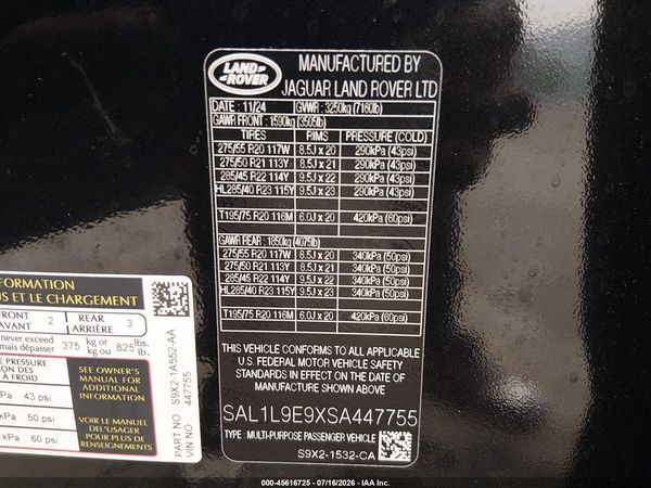 2025 LAND ROVER RANGE ROVER SPORT P530 DYNAMIC SE