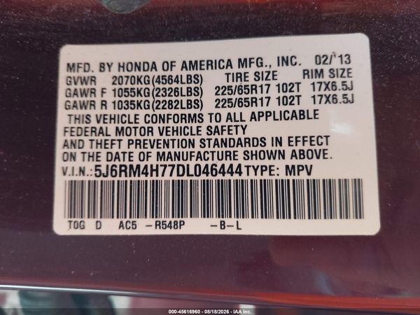 2013 HONDA CR-V EX-L