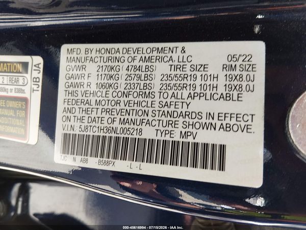 2022 ACURA RDX STANDARD