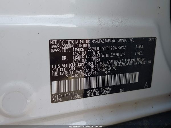 2021 TOYOTA RAV4 XLE