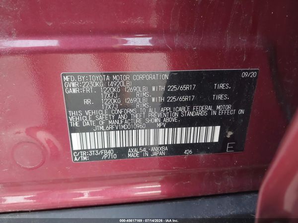 2021 TOYOTA RAV4 HYBRID LE